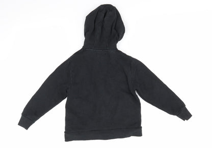 NEXT Boys Black  Cotton Full Zip Hoodie Size 6 Years   - Stag Logo