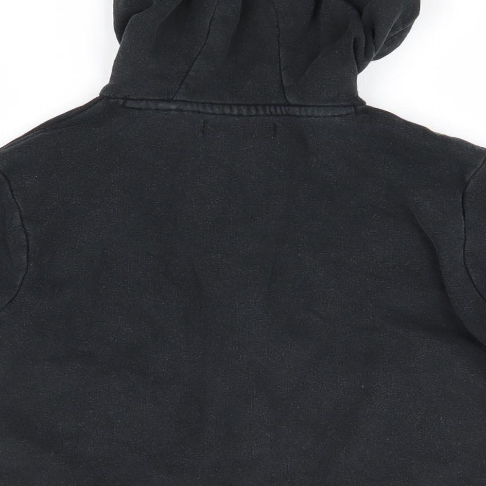 NEXT Boys Black  Cotton Full Zip Hoodie Size 6 Years   - Stag Logo