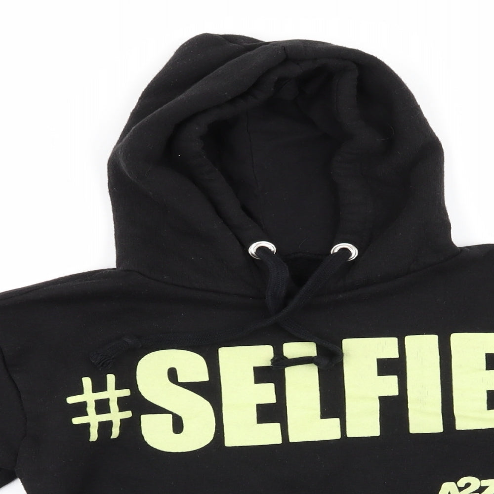 A2Z for Kids Boys Black  Polyester Pullover Hoodie Size 13 Years   - # Selfie