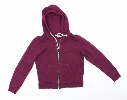 Divided Womens Purple  Cotton Full Zip Hoodie Size S   - Plum Coloured