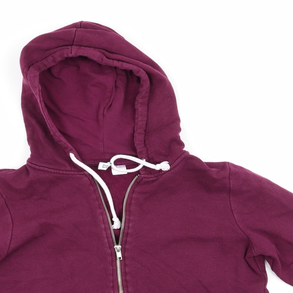 Divided Womens Purple  Cotton Full Zip Hoodie Size S   - Plum Coloured
