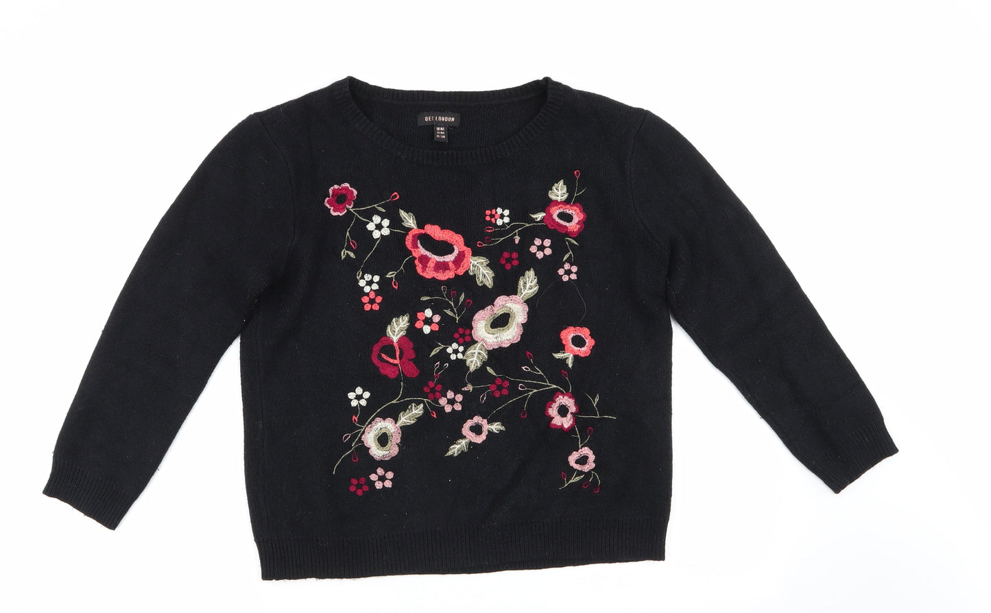 Womens UK Size M QED London Black Pullover Jumper