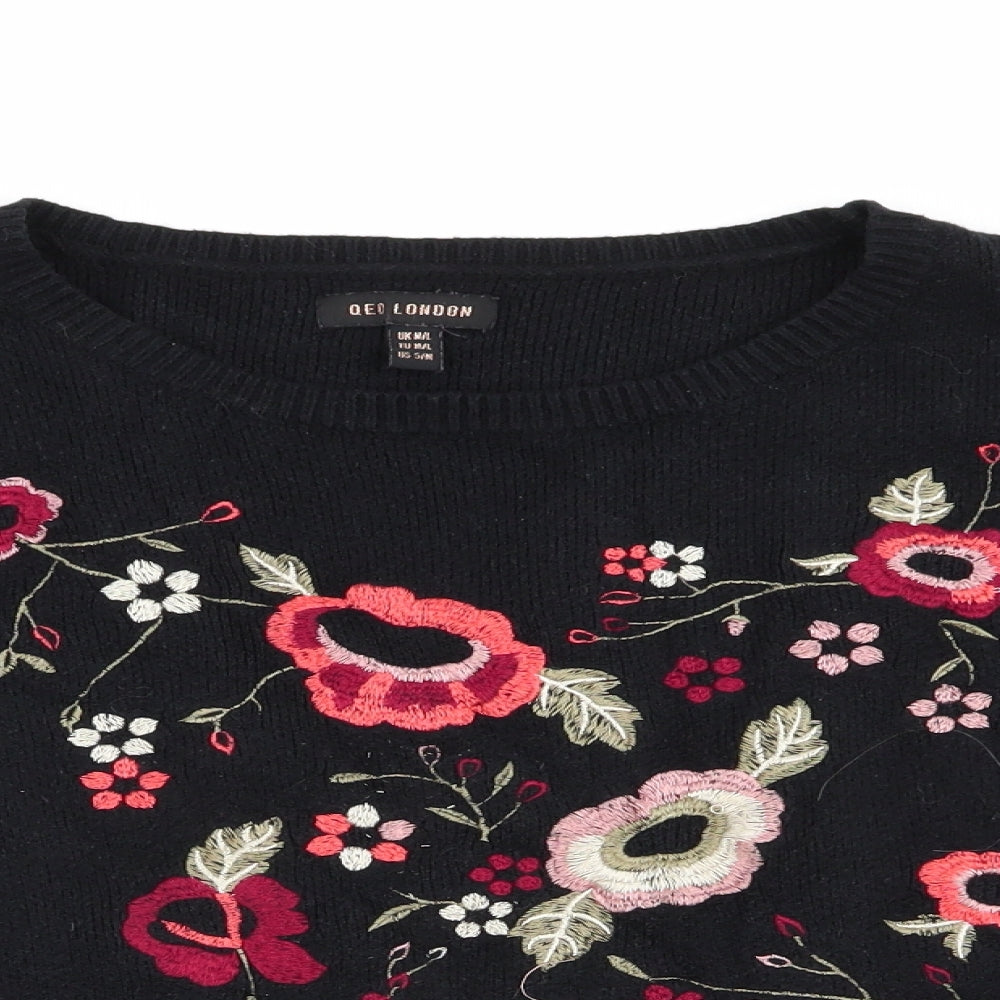 Womens UK Size M QED London Black Pullover Jumper