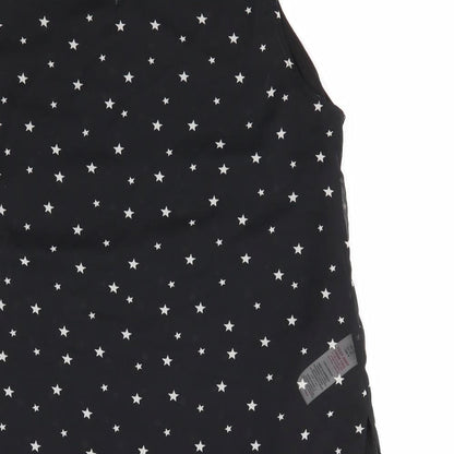 New Look Womens Black  Polyester Basic Blouse Size 12 Round Neck - Star Print