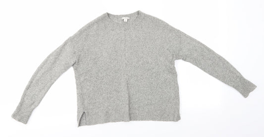 Gap Womens Grey Round Neck  Nylon Pullover Jumper Size M   - Green Grey Mix Waffle texture