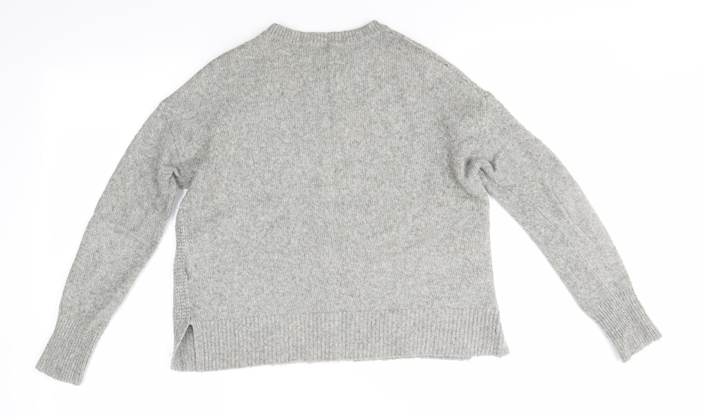 Gap Womens Grey Round Neck  Nylon Pullover Jumper Size M   - Green Grey Mix Waffle texture