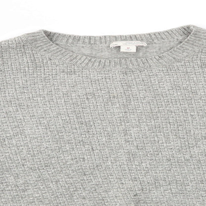 Gap Womens Grey Round Neck  Nylon Pullover Jumper Size M   - Green Grey Mix Waffle texture