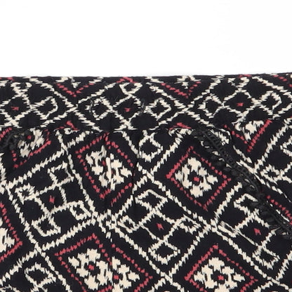 Atmosphere Womens Black Geometric Viscose Paperbag Shorts Size 8  Regular  - Tassle like Trim to pockets & hem