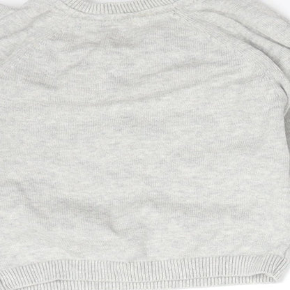 TU Baby Grey  Cotton Basic T-Shirt Size 3-6 Months Round Neck  - DINOSAURS