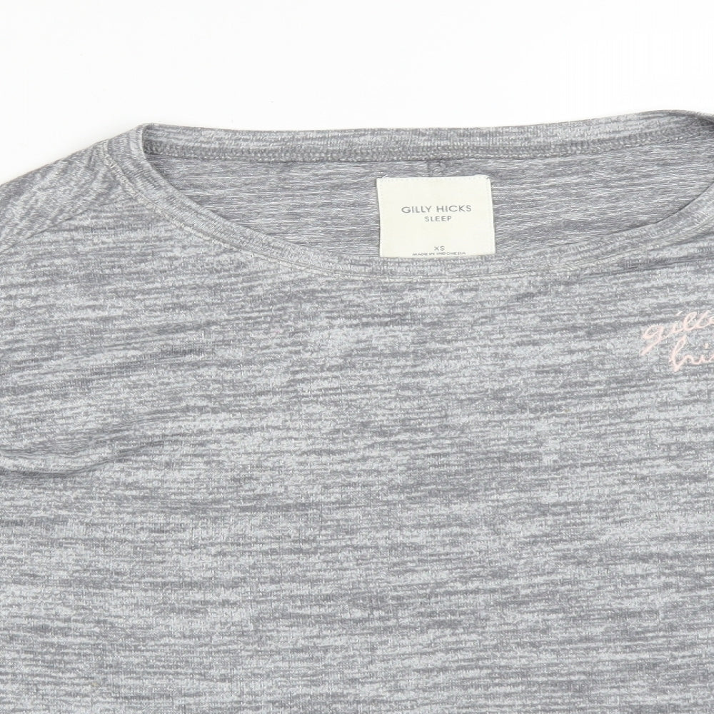 Close-up detail of Gilly Hicks women’s grey solid polyester pyjama top, size XS
