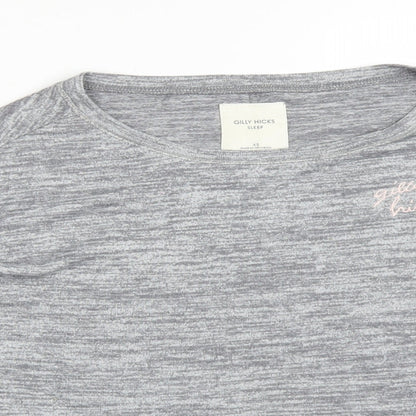 Close-up detail of Gilly Hicks women’s grey solid polyester pyjama top, size XS