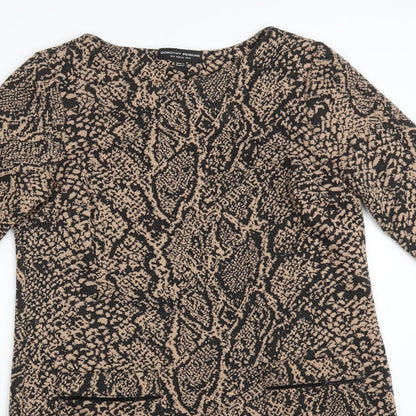 Dorothy Perkins Womens Multicoloured Animal Print Polyester A-Line  Size 12  Round Neck