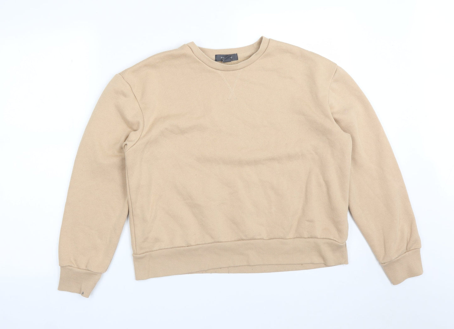 Primark Womens Beige  Cotton Pullover Sweatshirt Size XS