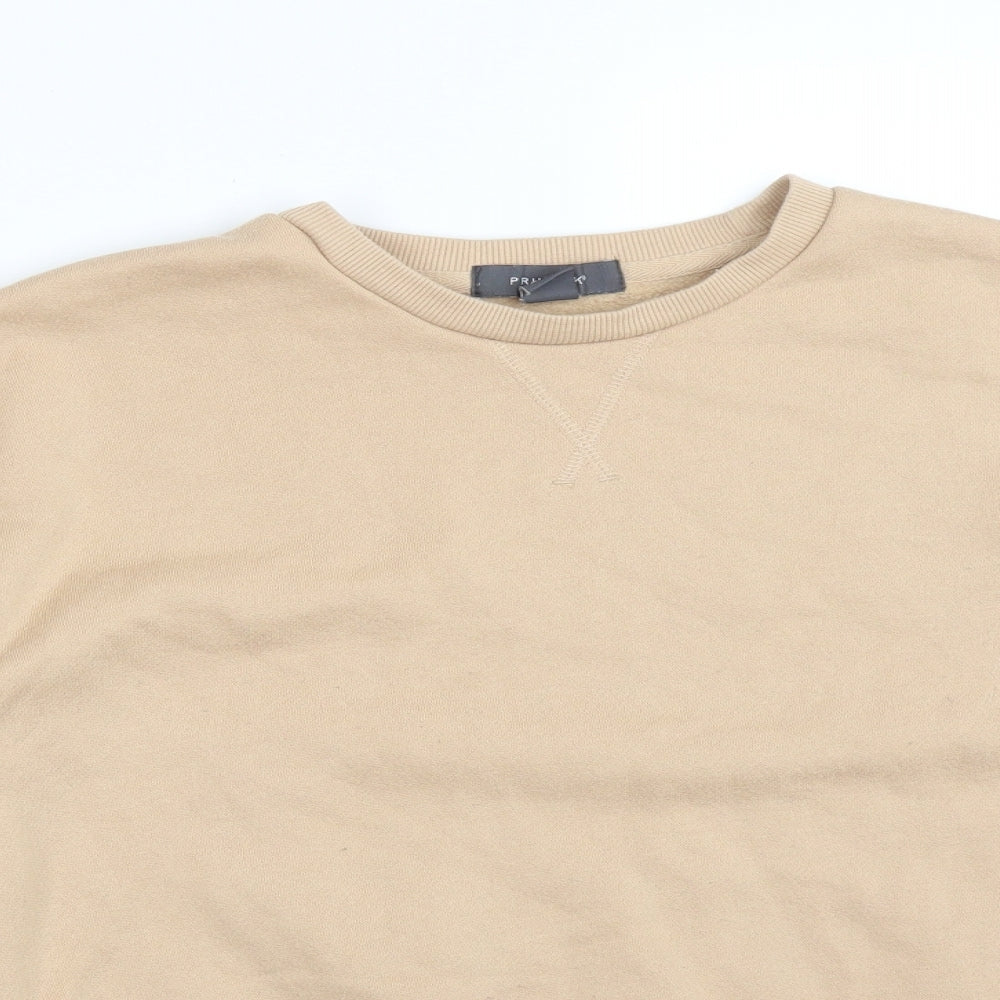 Primark Womens Beige  Cotton Pullover Sweatshirt Size XS
