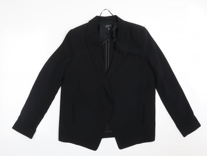 Topshop Womens Black  Polyester Jacket Blazer Size 10
