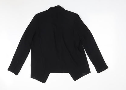 Topshop Womens Black  Polyester Jacket Blazer Size 10