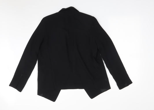 Topshop Womens Black  Polyester Jacket Blazer Size 10