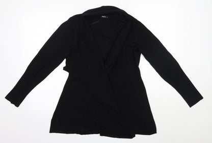 M&Co Womens Black V-Neck  Viscose Cardigan Jumper Size M