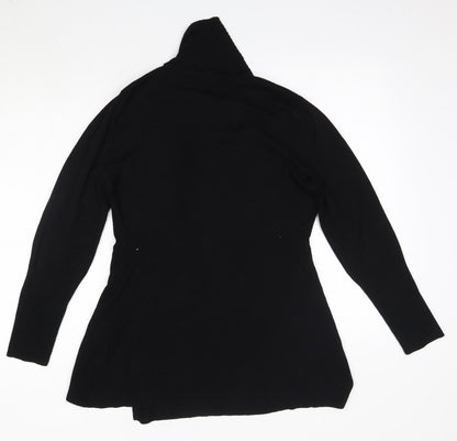 M&Co Womens Black V-Neck  Viscose Cardigan Jumper Size M