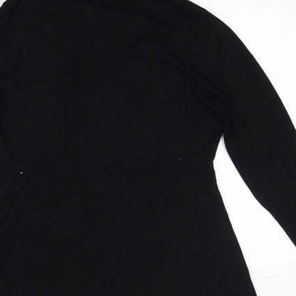 M&Co Womens Black V-Neck  Viscose Cardigan Jumper Size M
