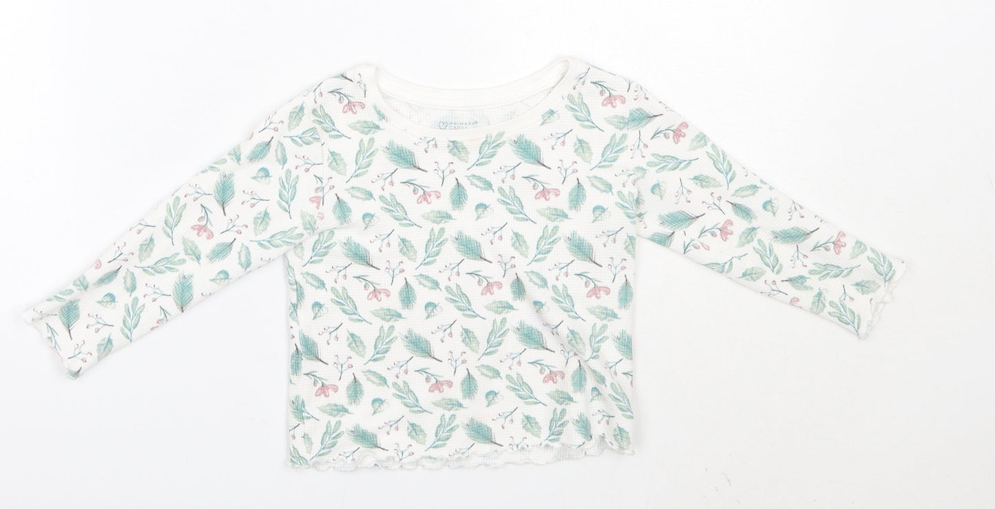 Primark Baby Multicoloured Floral 100% Cotton Basic Blouse Size 18-24 Months Round Neck