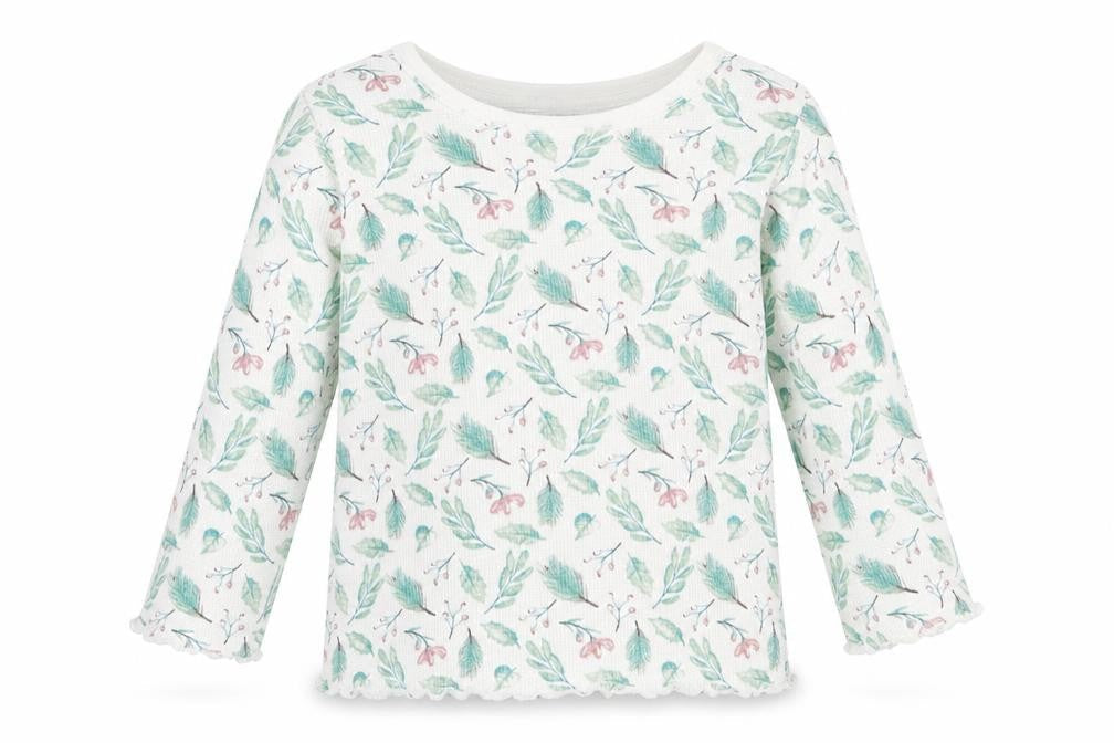 Front view of Primark Baby Multicoloured Floral 100% Cotton Basic Blouse, size 18-24, Months Round Neck