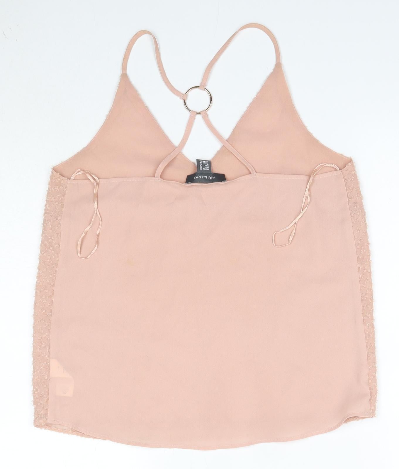 Primark Womens Pink  Polyester Camisole Blouse Size 10 V-Neck