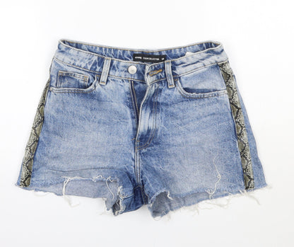 Sinsay Womens Blue  100% Cotton Cut-Off Shorts Size 6  Regular