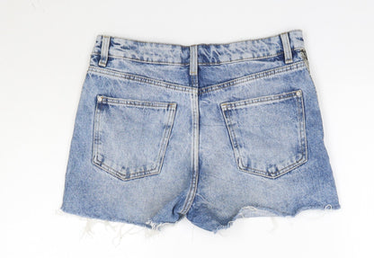 Sinsay Womens Blue  100% Cotton Cut-Off Shorts Size 6  Regular