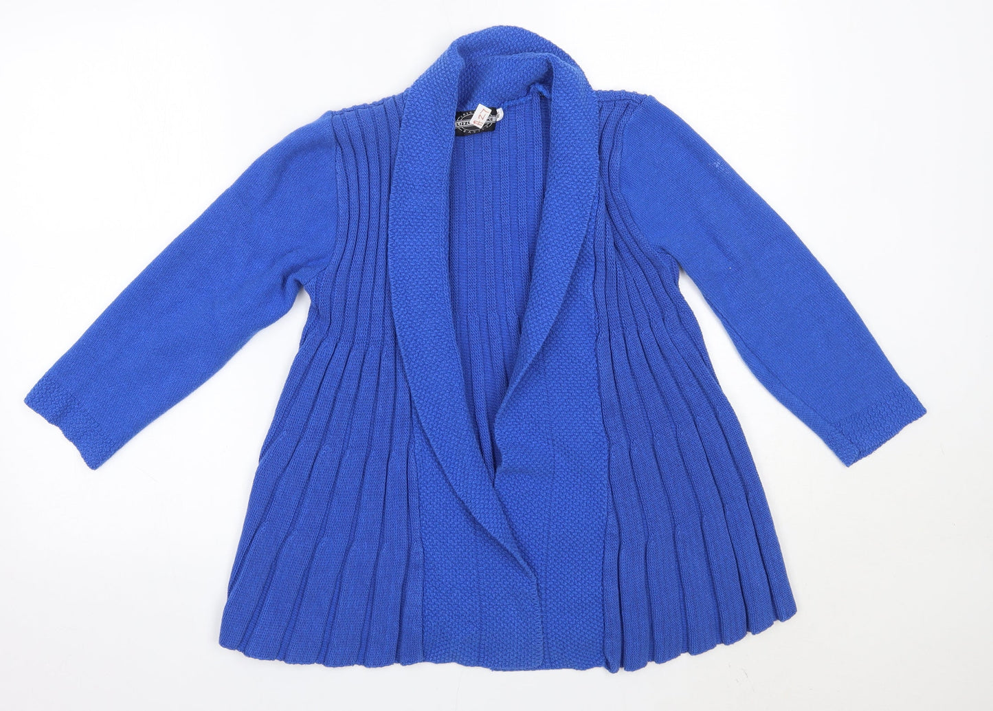 Lizzie Clarke Womens Blue V-Neck  Cotton Cardigan Jumper Size M