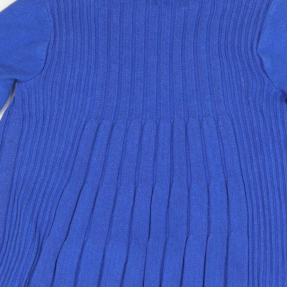Lizzie Clarke Womens Blue V-Neck  Cotton Cardigan Jumper Size M