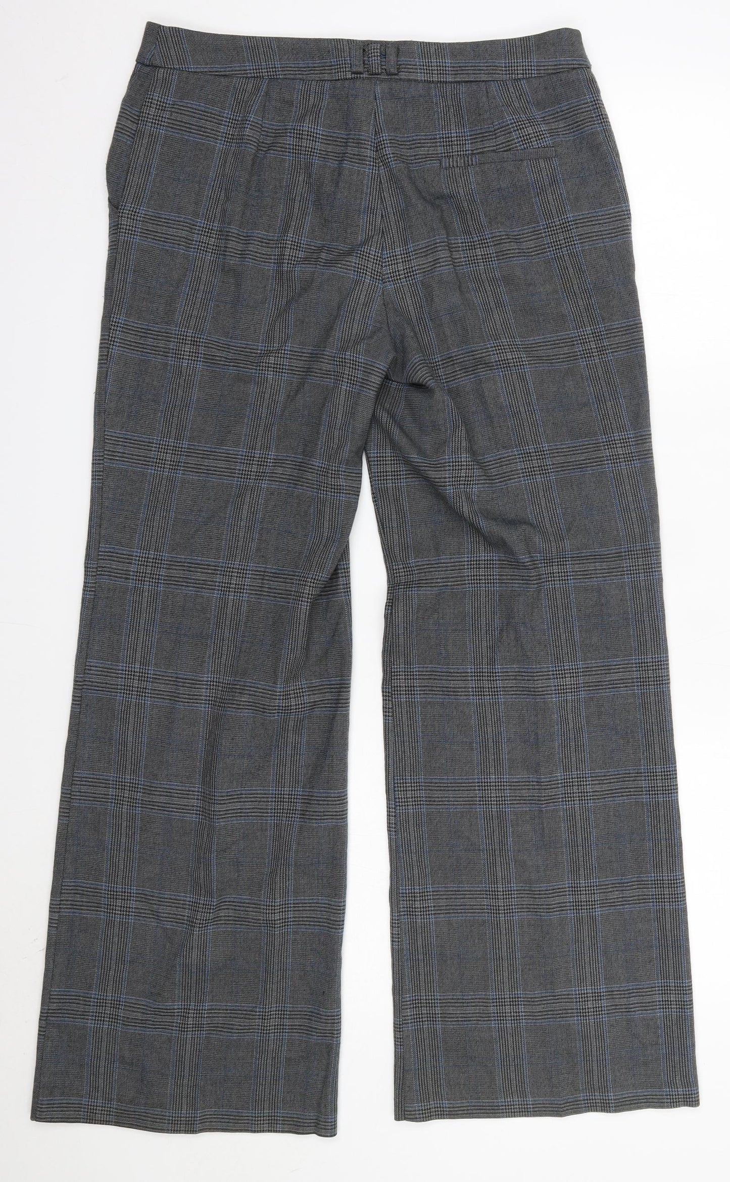 George  Womens Grey Check Polyester Dress Pants Trousers Size 10 L29 in Regular