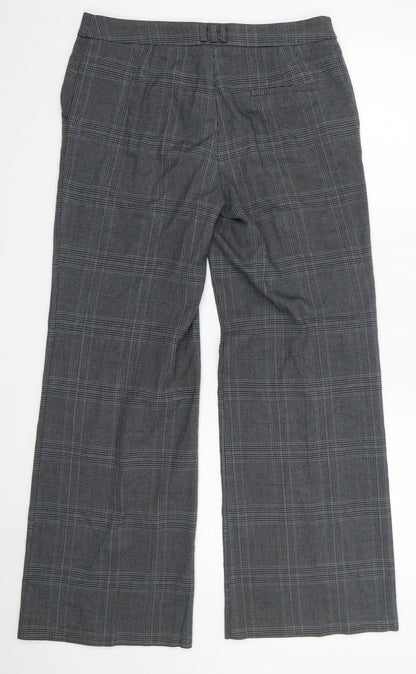 George  Womens Grey Check Polyester Dress Pants Trousers Size 10 L29 in Regular