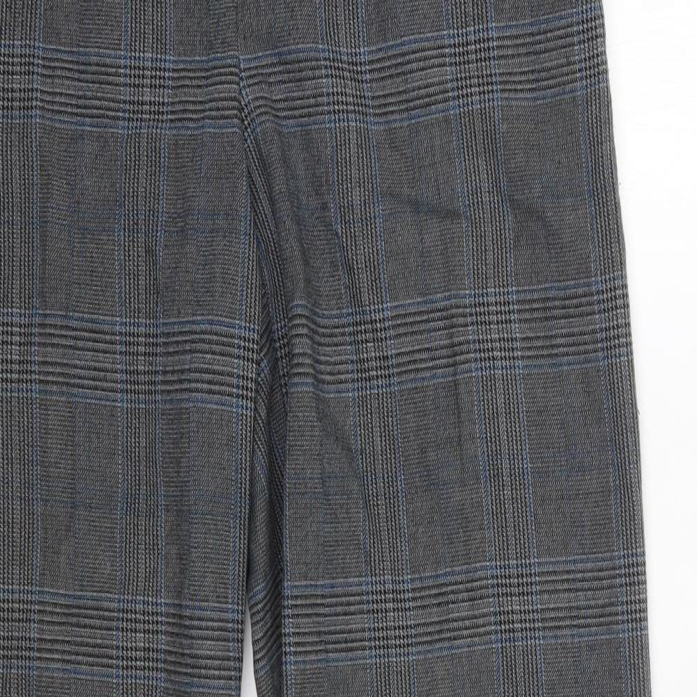 George  Womens Grey Check Polyester Dress Pants Trousers Size 10 L29 in Regular