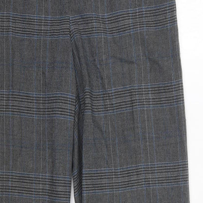 George  Womens Grey Check Polyester Dress Pants Trousers Size 10 L29 in Regular
