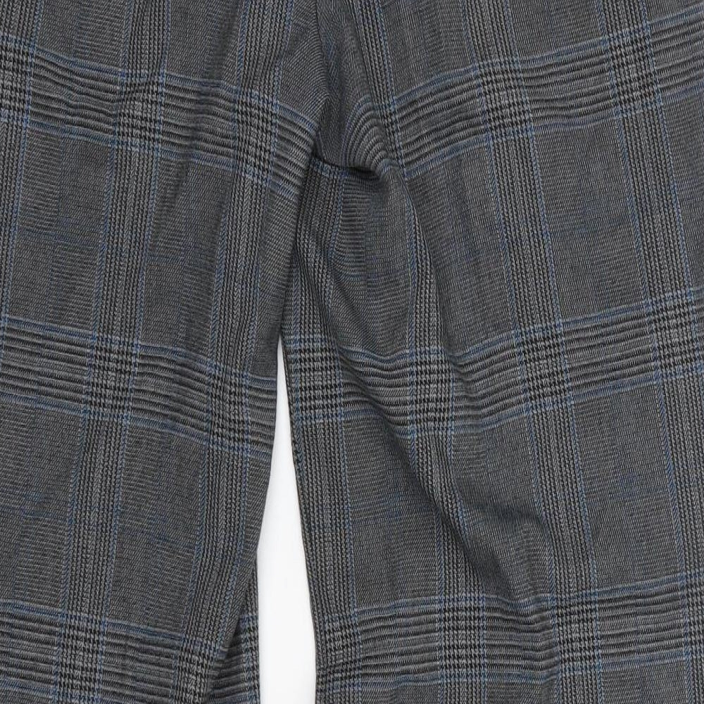 George  Womens Grey Check Polyester Dress Pants Trousers Size 10 L29 in Regular