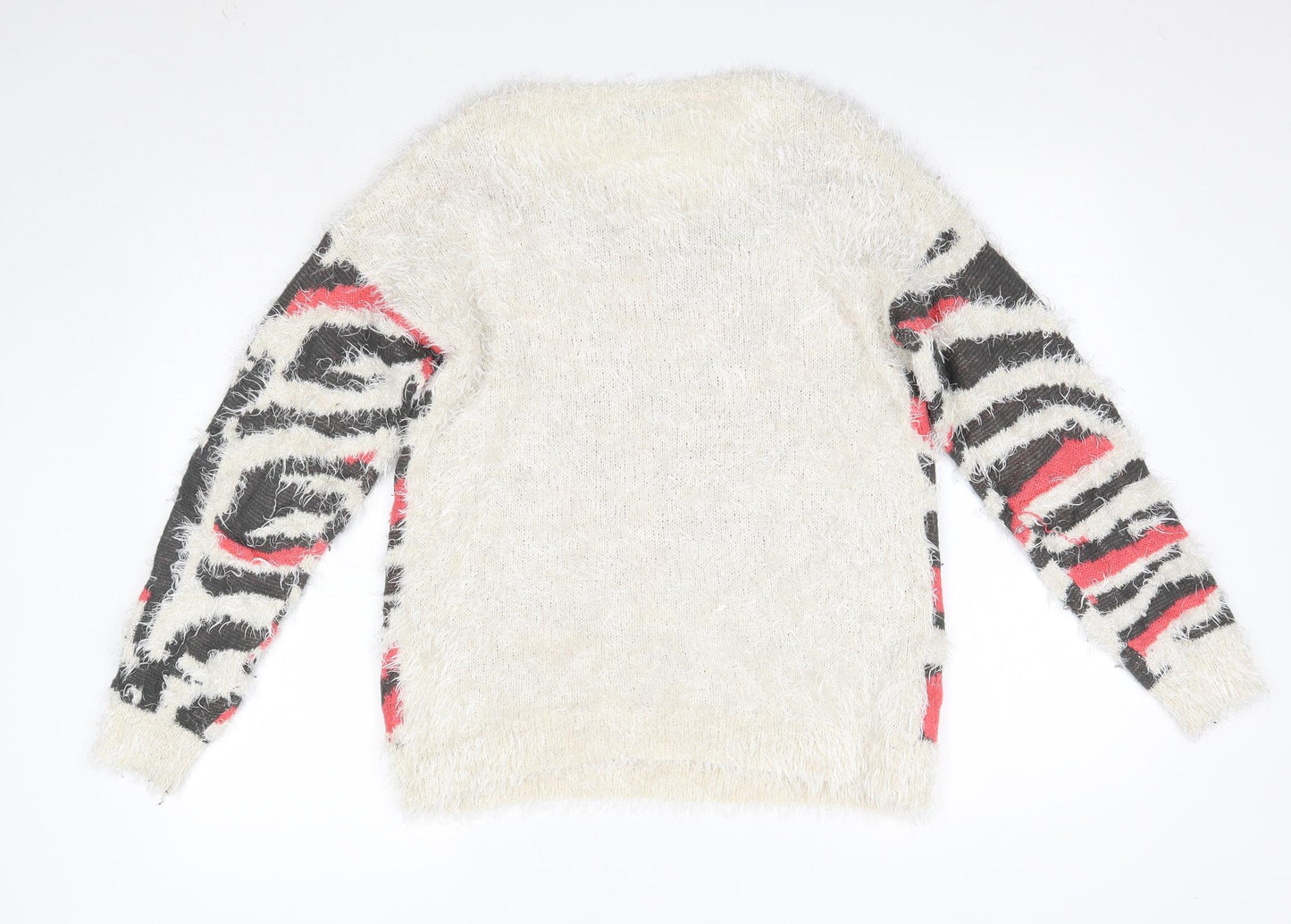 TU Womens Multicoloured Round Neck  Acrylic Pullover Jumper Size 12