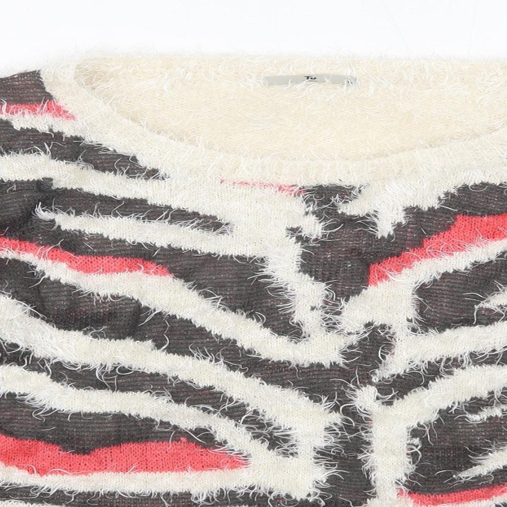 TU Womens Multicoloured Round Neck  Acrylic Pullover Jumper Size 12