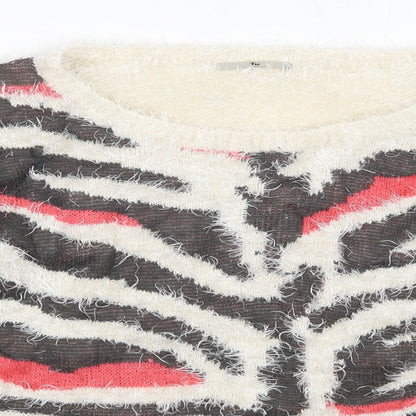 TU Womens Multicoloured Round Neck  Acrylic Pullover Jumper Size 12