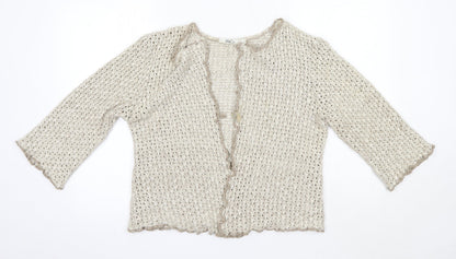 Womens UK Size L M&Co Brown Cardigan Jumper