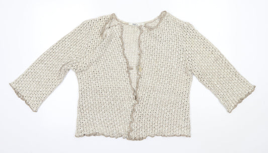 Womens UK Size L M&Co Brown Cardigan Jumper