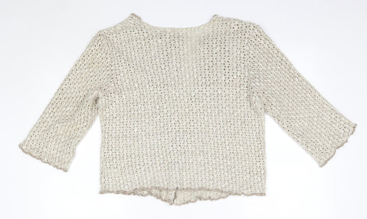 Womens UK Size L M&Co Brown Cardigan Jumper