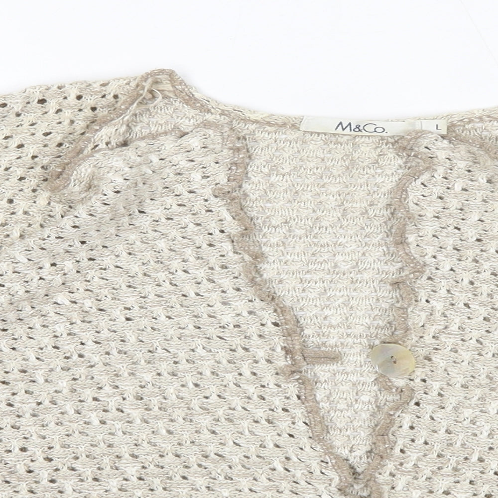 Womens UK Size L M&Co Brown Cardigan Jumper