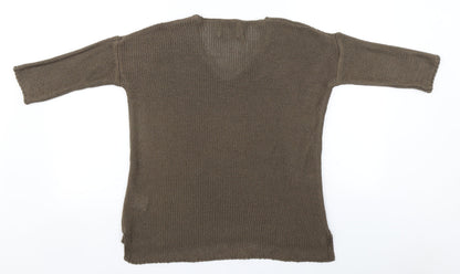 Womens UK Size 8 Papaya Green Pullover Jumper