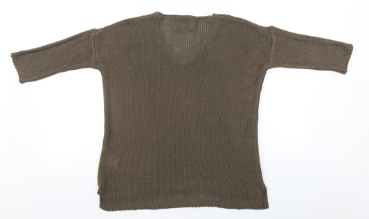 Womens UK Size 8 Papaya Green Pullover Jumper