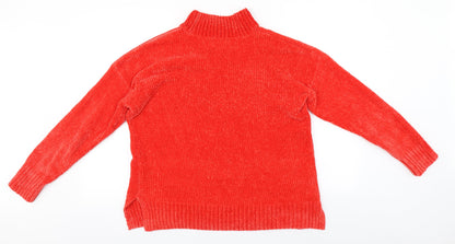 F&F Womens Red High Neck  Polyester Pullover Jumper Size 12