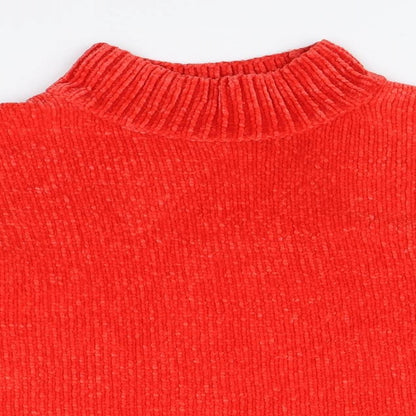 F&F Womens Red High Neck  Polyester Pullover Jumper Size 12