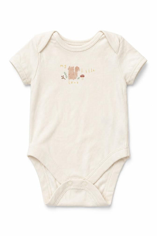 Front view of Primark Baby White Cotton Babygrow One-Piece, size 0-3, Months - My little Love