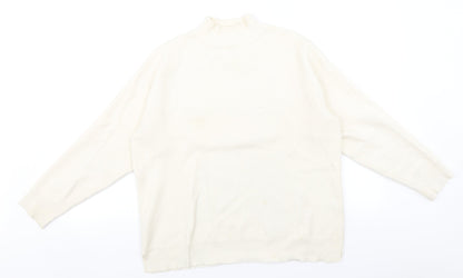 Primark Womens Ivory High Neck  Viscose Pullover Jumper Size 12