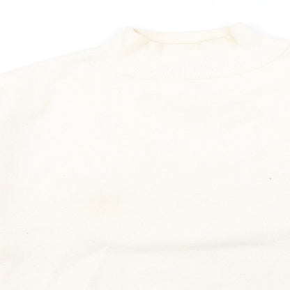 Primark Womens Ivory High Neck  Viscose Pullover Jumper Size 12